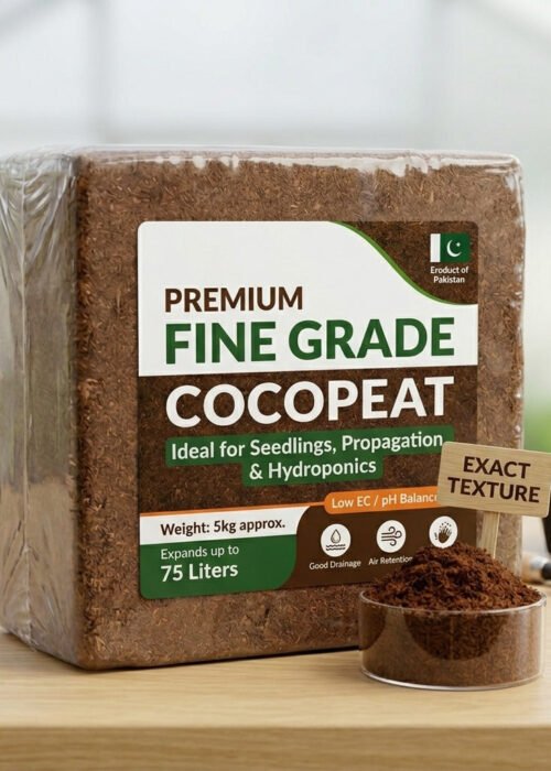 Buy Cocopeat 5 kg Block in pakistan , 0% Fiber Low E.C Premium FineGrade NewGreen Certified Export Quality