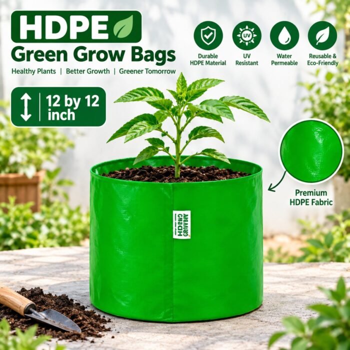 HDPE green grow bags 12 by 12 inch for plants