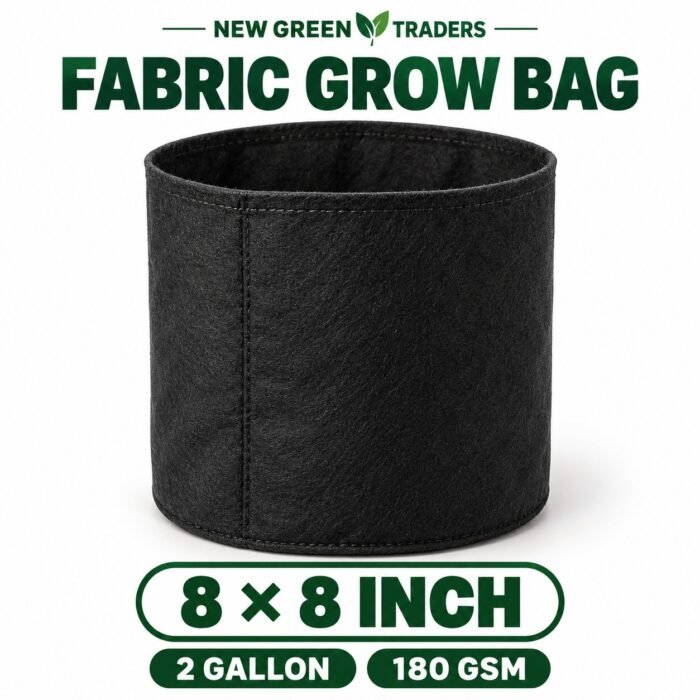 Grow bags for plants 8 by 8 inch | 2 gallon size | 180 GSM